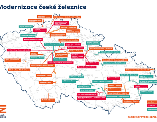 Přehled staveb na české železnici 2023/2024