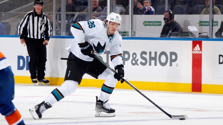 Jasper Weatherby v dresu San Jose Sharks