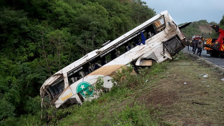 Nehoda autobusu v Mexiku ze 4. srpna.