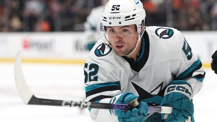 Tristen Robins v dresu San Jose Sharks