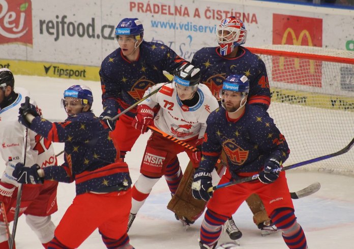 Hráči HC Motor České Budějovice a HC Olomouc