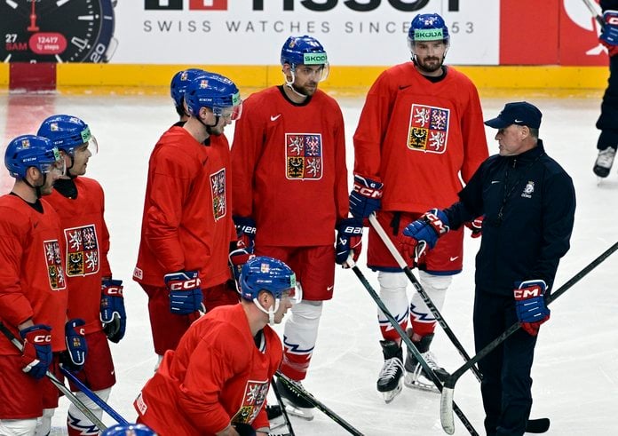 Česká reprezentace na tréninku před šampionátem