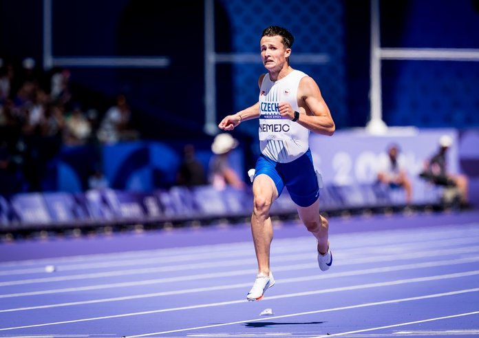 Tomáš Němejc při startu na loňské Olympiádě v Paříži.