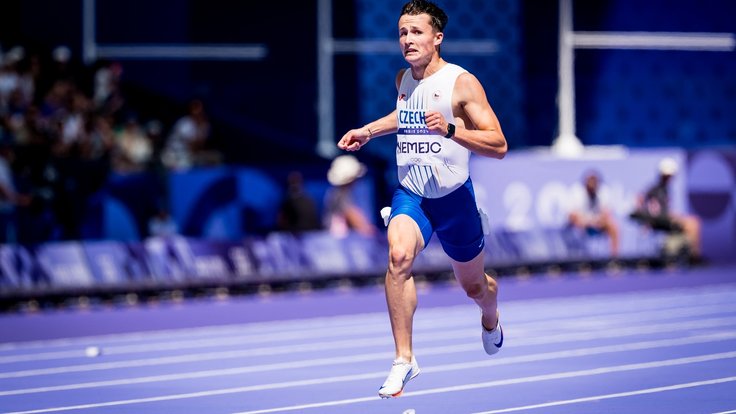 Tomáš Němejc při startu na loňské Olympiádě v Paříži.