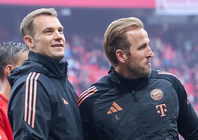 Manuel Neuer a Harry Kane z Bayernu.