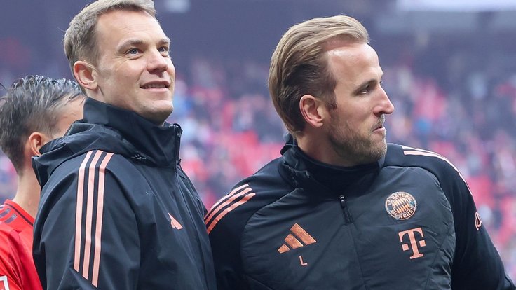 Manuel Neuer a Harry Kane z Bayernu.