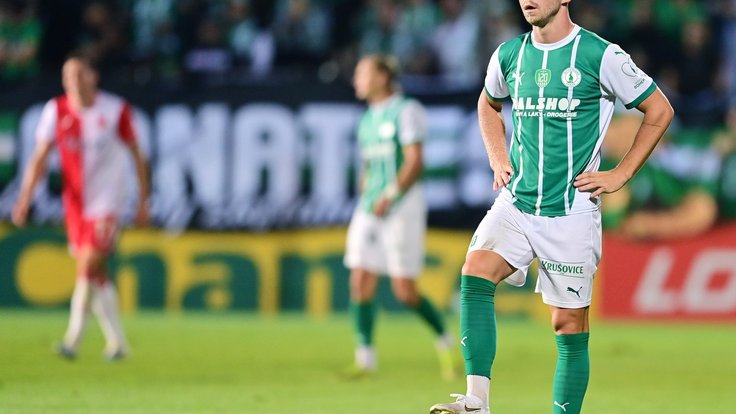 Václav Drchal při zápase 2. kola se Slávií.