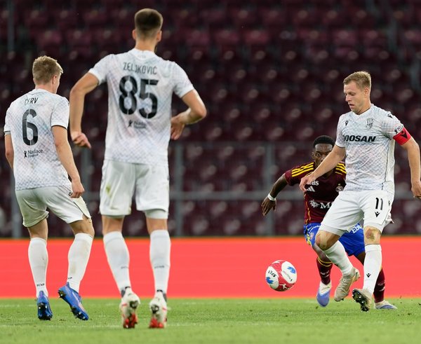 Fotbalisté Viktorie Plzeň v utkání proti Servette
