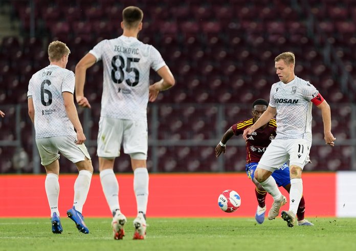 Fotbalisté Viktorie Plzeň v utkání proti Servette