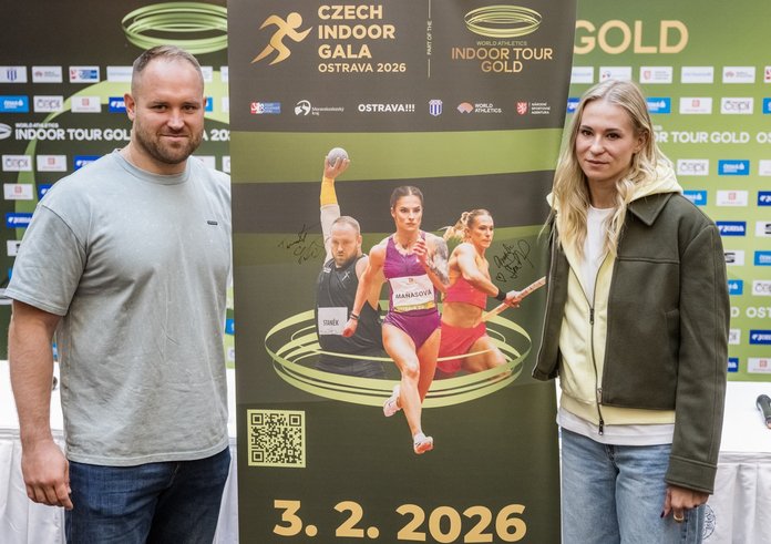 Tyčkařka Amálie Švábíková a koulař Tomáš Staněk.