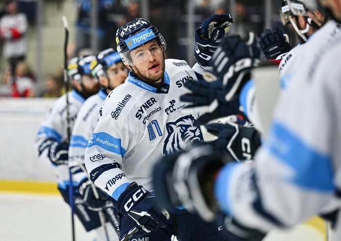 Filip Jansa oslavuje gól proti Olomouci