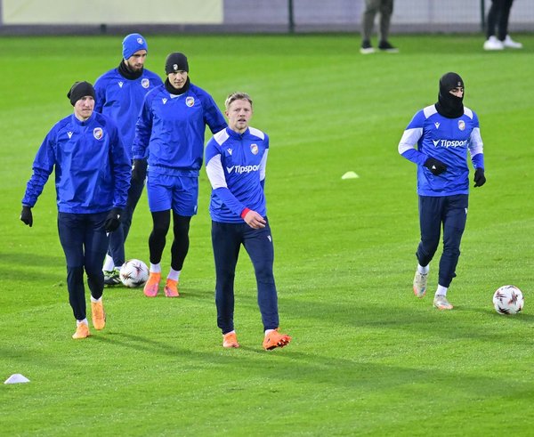 Fotbalisté Plzně na tréninku před utkáním s Freiburgem.