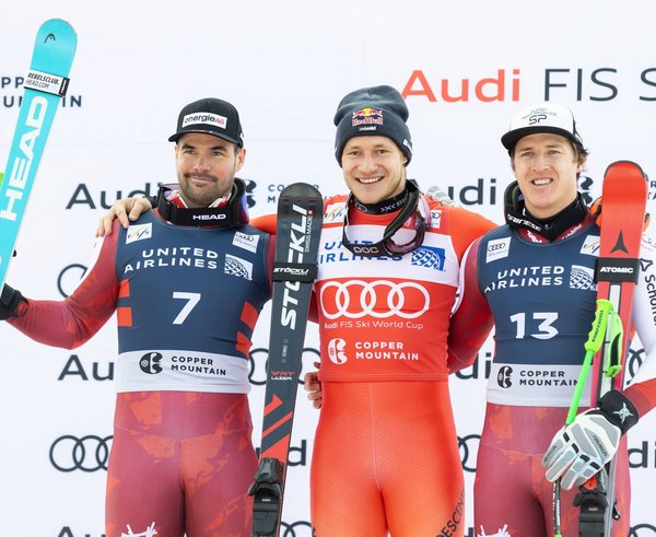 Stupně vítězů po závodě Super-G v USA.