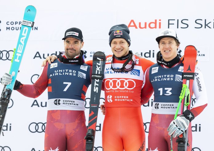 Stupně vítězů po závodě Super-G v USA.