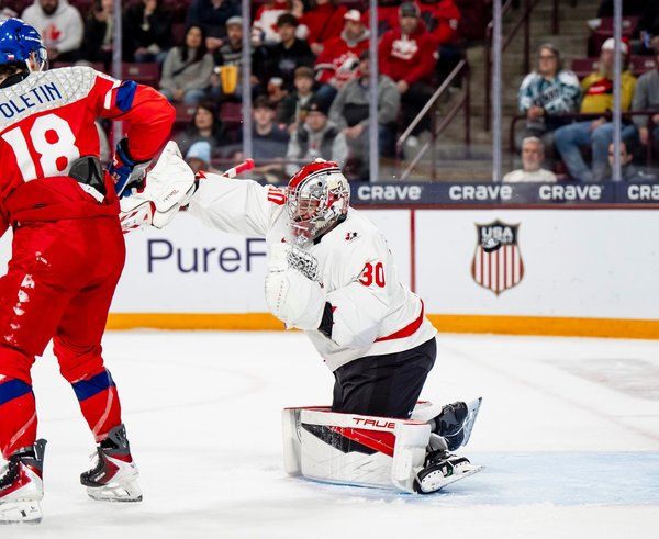 Tomáš Poletín před brankářem Carterem Georgem