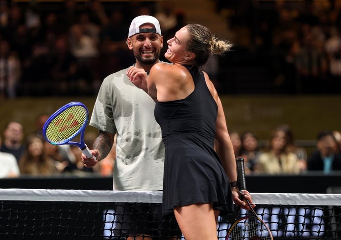 Nick Kyrgios a Aryna Sabalenková.