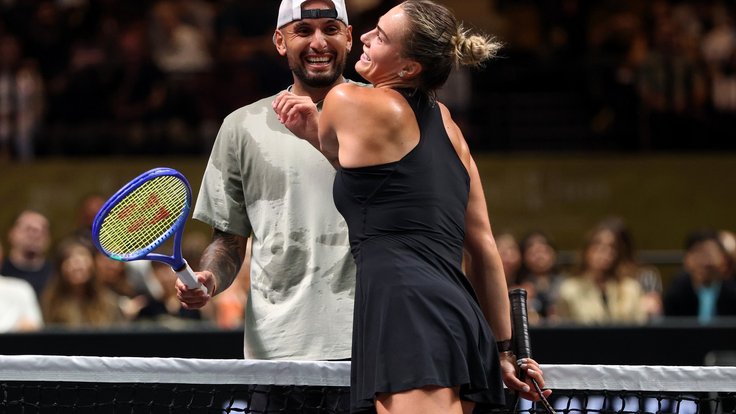 Nick Kyrgios a Aryna Sabalenková.
