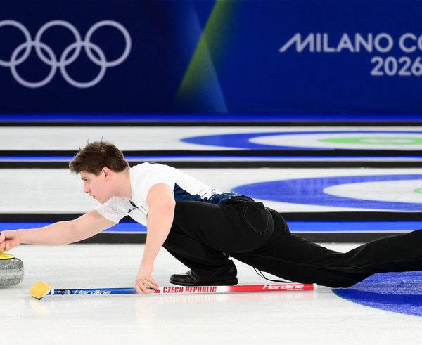Curler Vít Chabičovský na olympijských hrách.