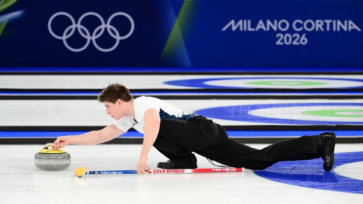 Curler Vít Chabičovský na olympijských hrách.