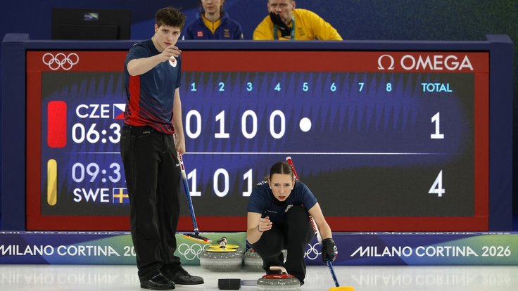 Vít Chabačovský s Julií Zelingrovou na olympijském turnaji