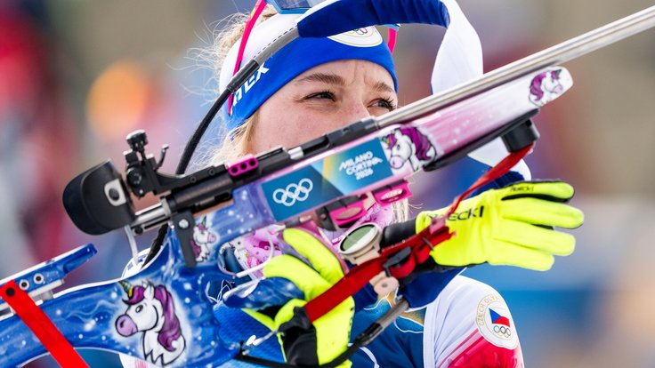 Na start. Markéta Davidová zítra nastoupí do olympijského závodu smíšených štafet v biatlonu.