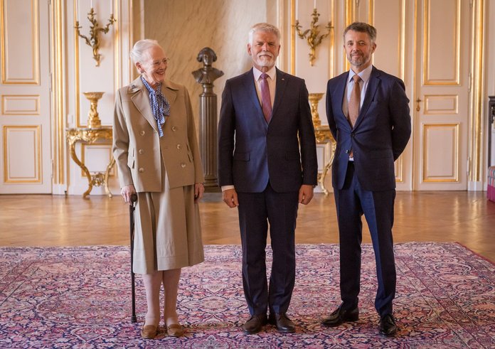 Petr Pavel s dánskou královnou Markétou II. a korunním princem Frederikem