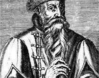 Jeden z fiktivních portrétů Johannese Gutenberga.
