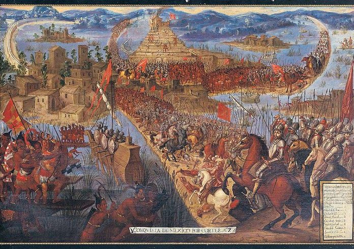 Vyobrazení dobývání Tenochtitlánu