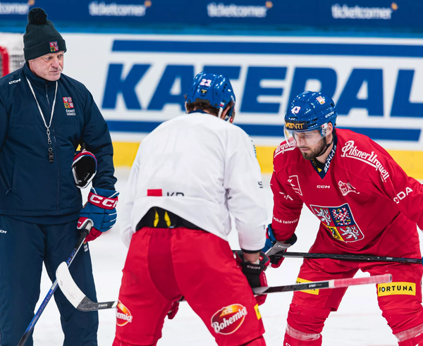 Čeští hráči během tréninku