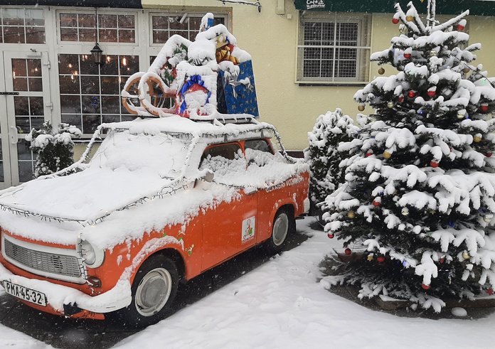Vánoční trabant v Plzni